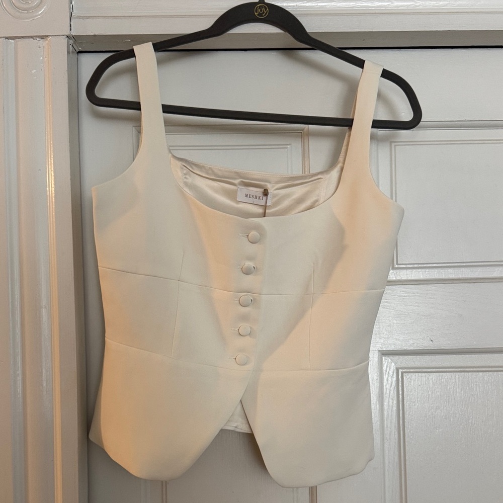 Meshki Sunny Suiting Peplum Top NWT